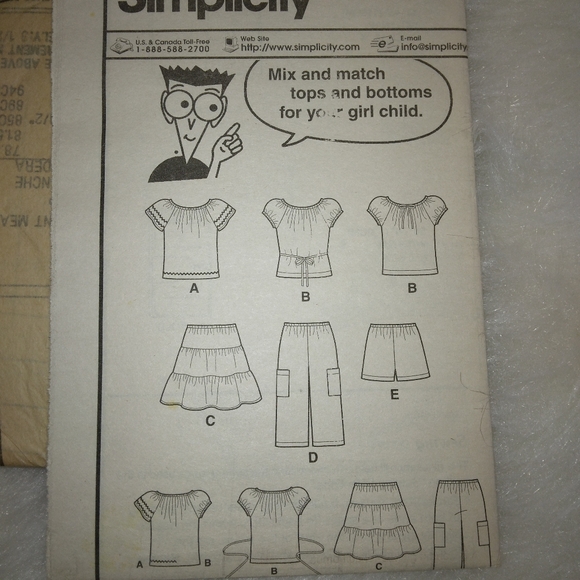 SIMPLICITY 4206 Sewing Patterns for Dummies Child's & Girl's separates Size 7-14 - Picture 4 of 5